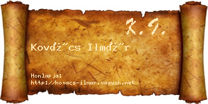 Kovács Ilmár névjegykártya